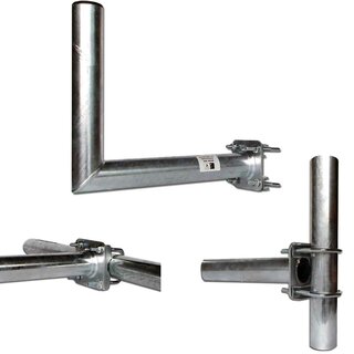 Gelnderhalter / Winkel Halterung mit Zahnschellen 35cm Stahl