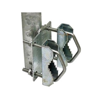 Gelnderhalter / Winkel Halterung mit Zahnschellen 35cm Stahl