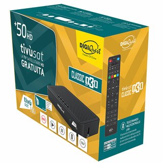 DigiQuest Q30 s2 Full HD Sat Receiver mit Aktivierter Tivusat Karte