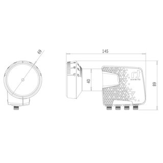 Inverto HOME Pro Quad (Quattro-switch) Universal LNB 40mm IDLH-QDL410-HMPRO-OPN