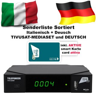 Telefunken TFK-S2000 Full HD Sat-Receiver mit Aktiver TIVUSAT Karte