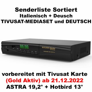 Golden Media Vote 4 HD + tivusat WECam mit Gold Karte COMBO Full HD Receiver (1xSat 1xDVB-C/T2)