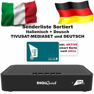 DigiQuest Classic Q10 Full HD Sat-Receiver mit Aktiver Tivusat Karte