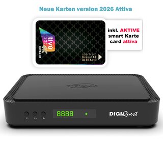 DigiQuest Q99 4K Combo (NEUE 2026 KARTE) HEVC UHD Tivusat Receiver inkl. Aktive Smartcard