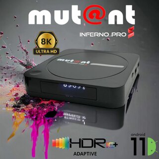 Mutant INFERNO PRO SE 8K 30FPS 4K 60FPS Android 9.0 Dual Wifi IPTV Receiver Streaming Box