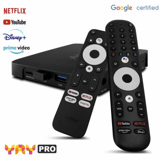 VU+ YAY GO PRO Android TV HIGH-END 4K UHD Streaming Box Android 10.0 und Chromecast integriert