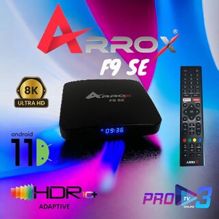 Arrox F9 SE 8K 30FPS 4K 60FPS Android 11 Dual Wifi IPTV Receiver Streaming Box
