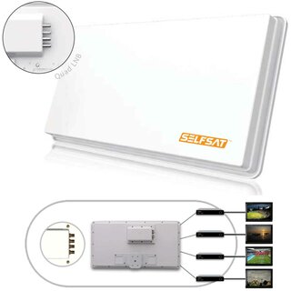 Selfsat H30D4 Quad Flachantenne fr 4 Teilnehmer HDTV & 4K UHD tauglich