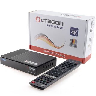 OCTAGON SX988 V2 4K WL UHD Linux IP-Receiver (Dolby Digital+, Dual-WiFi, LAN)