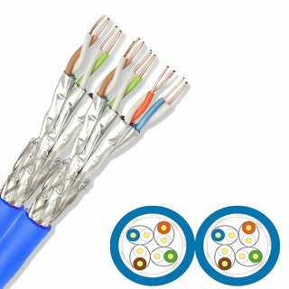 CAT 8.1 DUPLEX 100m Verlegekabel Netzwerkkabel AWG 22 2000Mhz blau