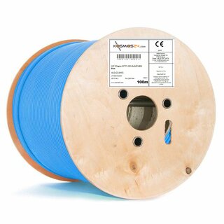 CAT 8.1 DUPLEX 100m Verlegekabel Netzwerkkabel AWG 22 2000Mhz blau