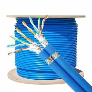 CAT 8.1 DUPLEX 250m Verlegekabel Netzwerkkabel AWG 22 2000Mhz blau