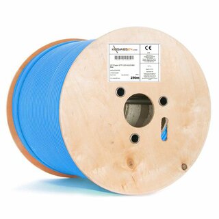 CAT 8.1 DUPLEX 250m Verlegekabel Netzwerkkabel AWG 22 2000Mhz blau