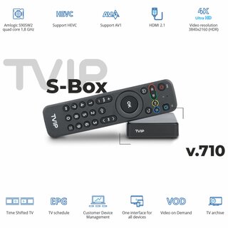 TVIP S-Box v.710 IPTV 4K HEVC HD Multimedia Streamer