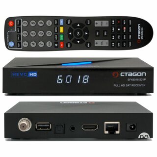 OCTAGON SFX6018 S2+IP Full HD Sat IP-Receiver (Linux E2 & Define OS, DVB-S2, 1080p, HDMI, USB, LAN)