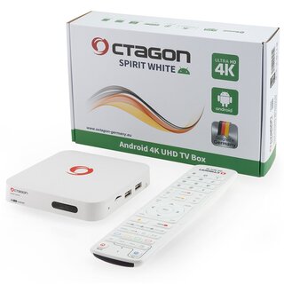 OCTAGON SPIRIT White Edition 4K UHD Android 11 IP-Receiver (HDR10+, Widevine L1, Dual-WiFi, LAN, BT)