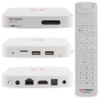 OCTAGON SPIRIT White Edition 4K UHD Android 11 IP-Receiver (HDR10+, Widevine L1, Dual-WiFi, LAN, BT)