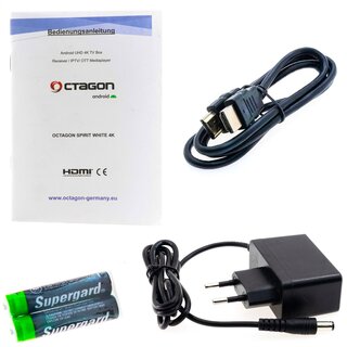 OCTAGON SPIRIT White Edition 4K UHD Android 11 IP-Receiver (HDR10+, Widevine L1, Dual-WiFi, LAN, BT)