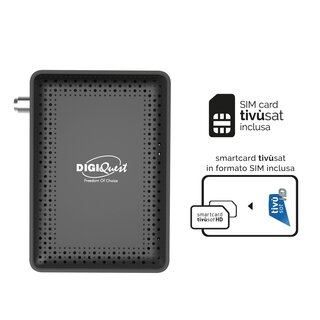 Digiquest Microsat Full HD  tivusat Original mit Aktivierter integrierter SIM Karte Mediaset