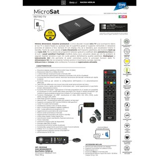 Digiquest Microsat Full HD  tivusat Original mit Aktivierter integrierter SIM Karte Mediaset