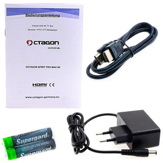 OCTAGON SPIRIT PRO MAX 8K UHD HDR10+ ANDROID TV OTT MEDIA STREAMING BOX 5G WLAN BT RCU