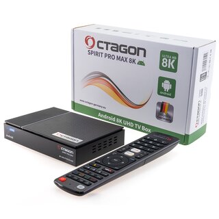 OCTAGON SPIRIT PRO MAX 8K UHD HDR10+ ANDROID TV OTT MEDIA STREAMING BOX 5G WLAN BT RCU
