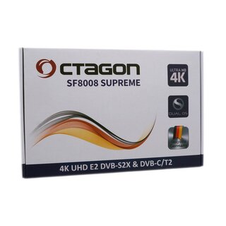 Octagon SF8008 Supreme UHD 4K Combo-Receiver (DVB-S2X & DVB-C/T2, Linux E2, M.2, Dual-WiFi)
