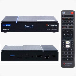 OCTAGON SPIRIT V2 PRO 4K UHD Android 11 IP-Receiver (HDR10+, Dual-WiFi, LAN, Bluetooth, HDMI)