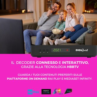 DigiQuest Q99 4K Combo (NEUE 2026 KARTE) HEVC UHD Tivusat Receiver inkl. Aktive Smartcard