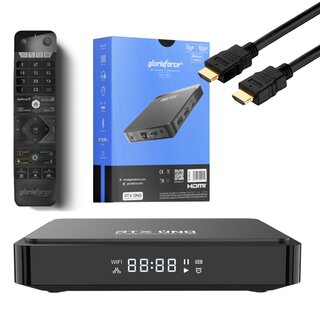 Gloriaforce RTX Uno 4K UHD Android 11 IP-Receiver (HDR10+, Dual-WiFi, LAN, Bluetooth, MicroSD, HDMI)