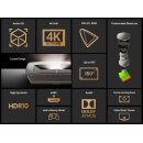 GigaBlue Home Cinema 3 UHD Triple Laser-TV Ultrakurzdistanz Beamer 4K, HDR10+|150"|120Hz, 3000LM