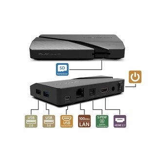 Dreambox Play Black UltraHD 4K UHD Android TV 11 IP-Receiver Dual WiFi, LAN, Bluetooth, HDMI