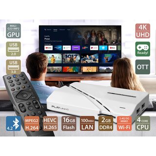Dreambox Play White UltraHD 4K UHD Android TV 11 IP-Receiver Dual WiFi, LAN, Bluetooth, HDMI