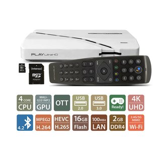 Dreambox Play White UltraHD 4K UHD Android TV 11 IP-Receiver Dual WiFi, LAN, Bluetooth, HDMI
