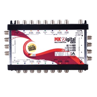 MK Digital MV 908 Multischalter, Multiswitch SAT Verteiler 9 auf 8 kaskadierbar