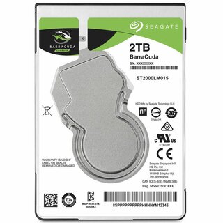 Seagate BarraCuda HDD 2,5 (6.3cm) SATA III 2000GB (2TB) Intern ST2000LM015