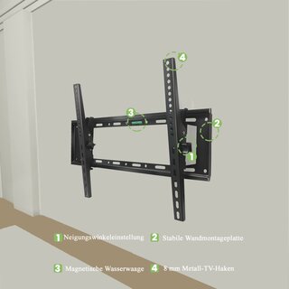 TV Wandhalterung Neigbar 32 bis 75 Zoll ( 81 - 189cm) LCD LED Halterung, 40Kg