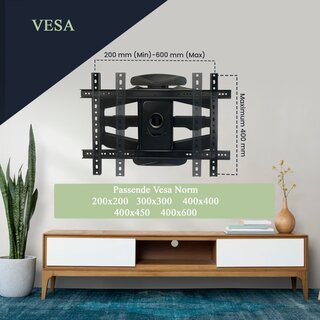 TV Wandhalter Einstellbare, Neigbare und Schwenkbar 40-75 Zoll (100-189cm) bis 45kg