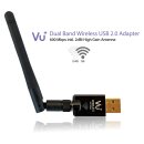 VU+ Dual Band Wireless USB 2.0 Adapter 600 Mbps inkl. Antenne