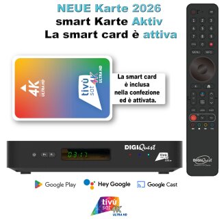 Digiquest AX3 tivusat 4K- Combo- Receiver mit Aktivierter Karte und Android 12