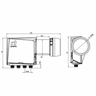 Inverto Ultra Quattro Universal High-Gain Low-Noise 40mm PLL LNB