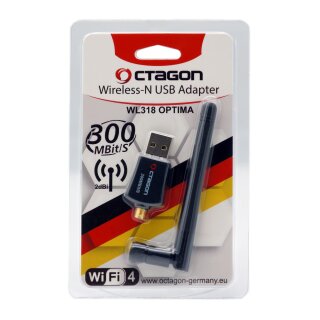 Octagon WL318 Optima WLAN 300 Mbit/s +2dBi Antenne USB 2.0 Adapter