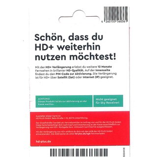 HD-Plus-Verlngerung (Fr 12 Monate & alle HD+ Karten, schneller Mail-Versand)