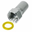 F-Stecker 7mm Twist-On-Stecker Breite Mutter mit Gummi...