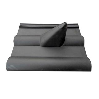 Dachpfanne Dachabdeckung Frankfurter PVC schwarz + Gummi Manschette