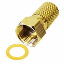 F-Stecker GOLD 7mm Twist-On-Stecker Breite Mutter mit...
