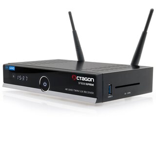 Octagon SF8008 Supreme UHD 4K Twin Sat-Receiver (2x DVB-S2X MS, Linux E2, M.2, Dual-WiFi)