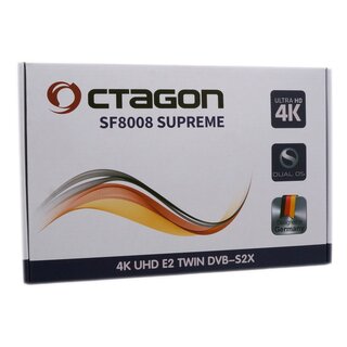 Octagon SF8008 Supreme UHD 4K Twin Sat-Receiver (2x DVB-S2X MS, Linux E2, M.2, Dual-WiFi)
