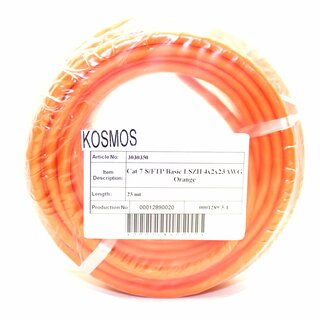 CAT 7 25m Verlegekabel Netzwerkkabel AWG 23/1 1000Mhz Simplex Orange
