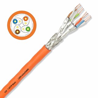 CAT 7 100m Verlegekabel Netzwerkkabel AWG 23/1 1000Mhz Simplex Orange